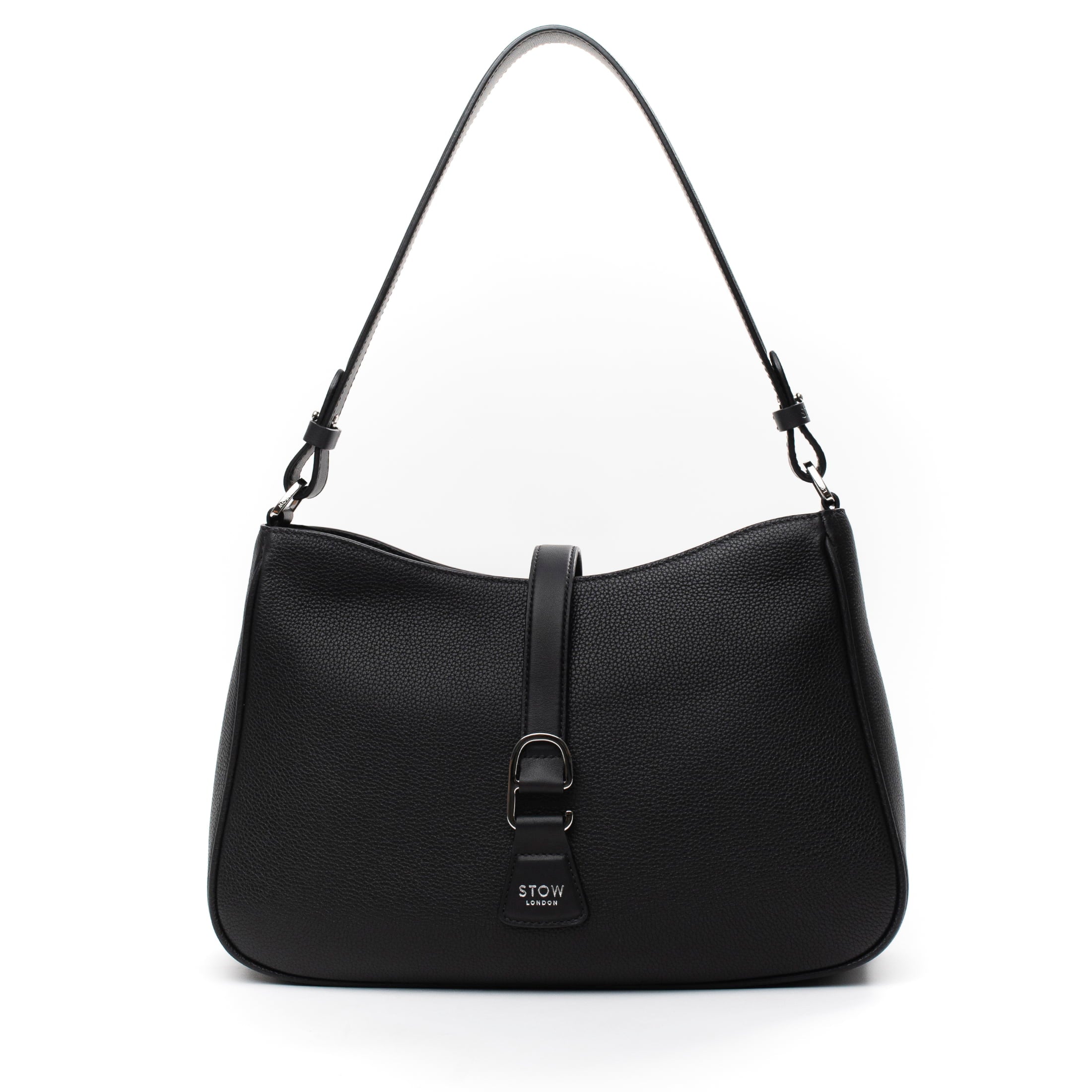 STOW London Beth Shoulder bag in Black leather