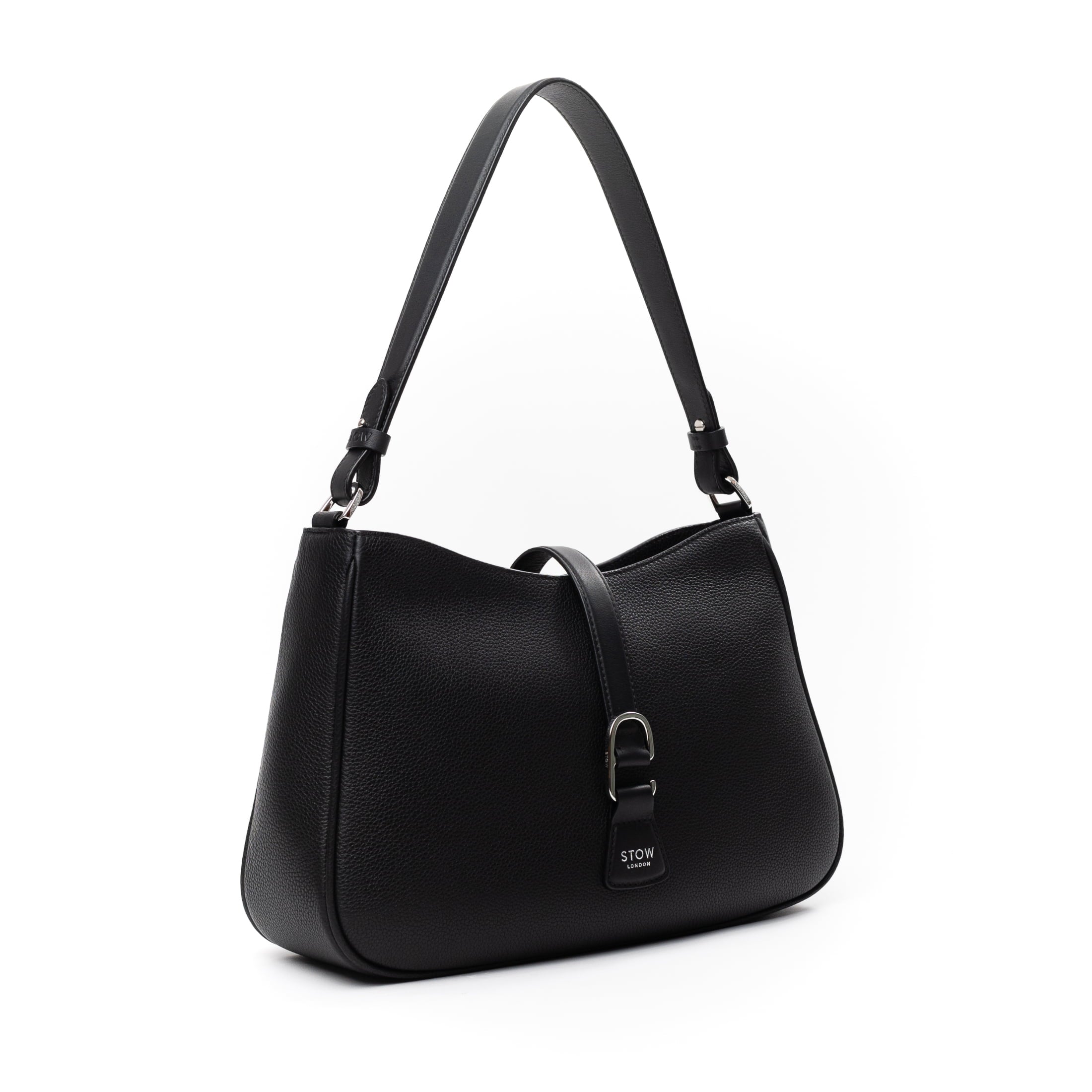 STOW London Beth Shoulder bag in Black leather