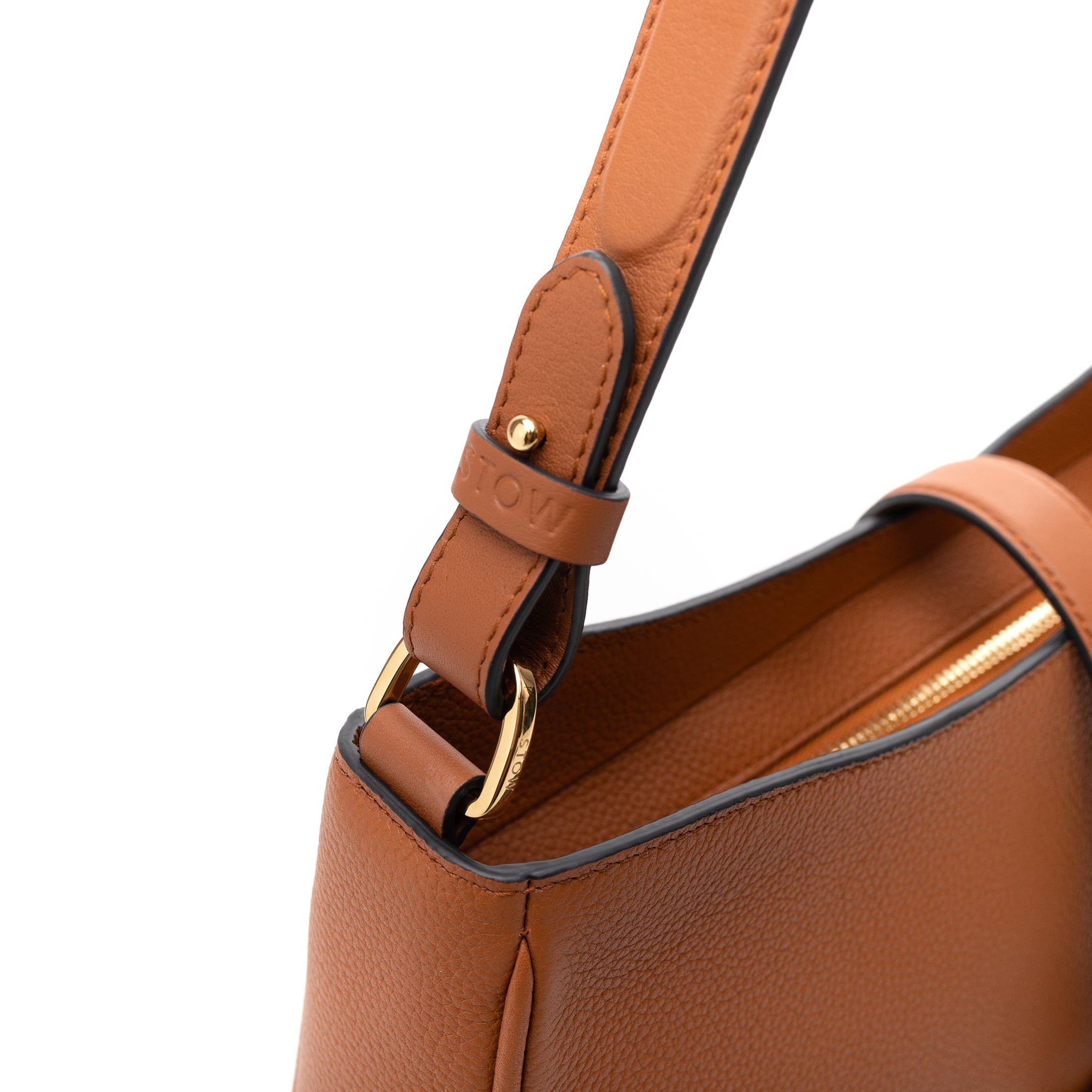 STOW London Beth Shoulder bag in Earth Tan leather