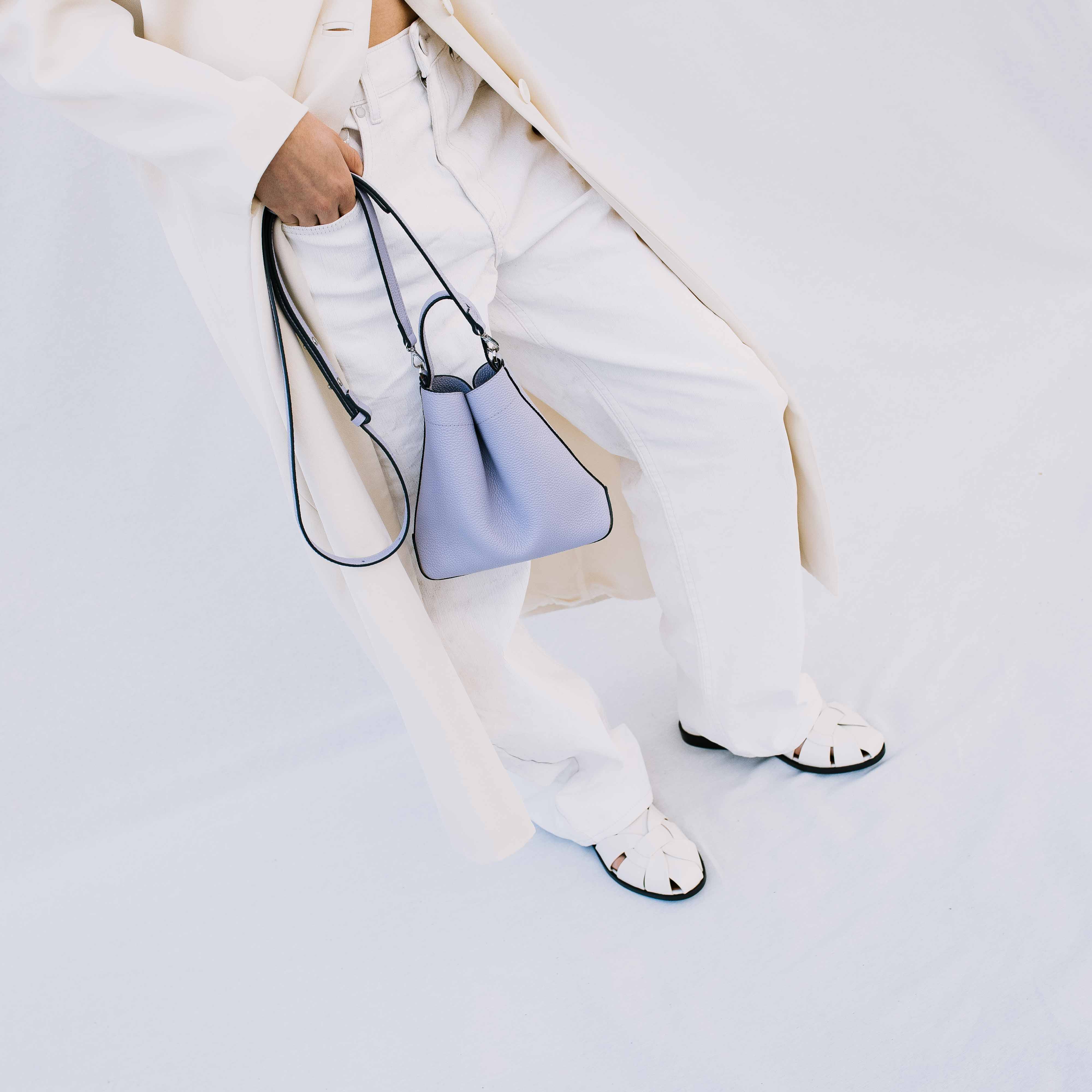Mini Curve Leather Crossbody Strap