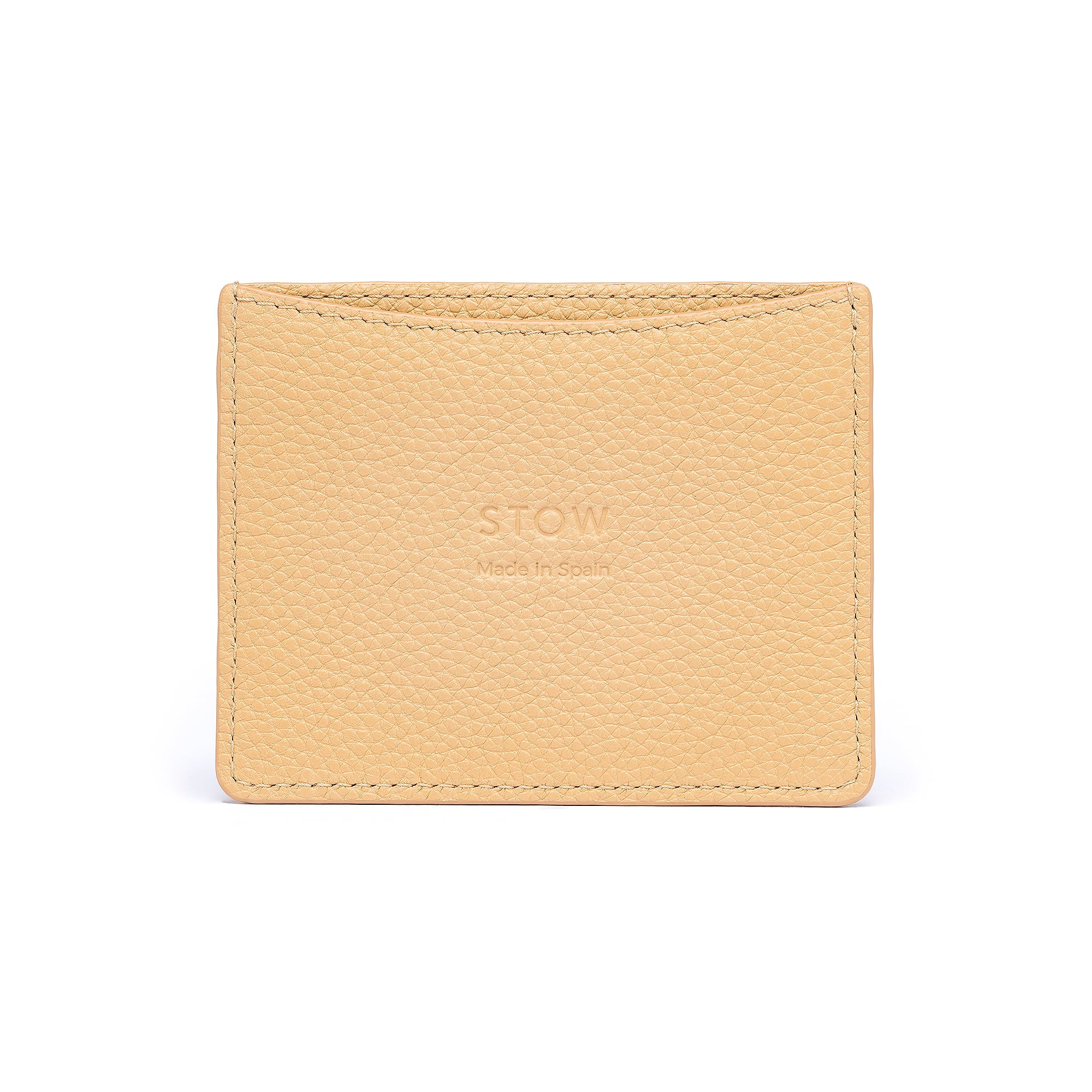 STOW London Leather Cardholder in Almond colour