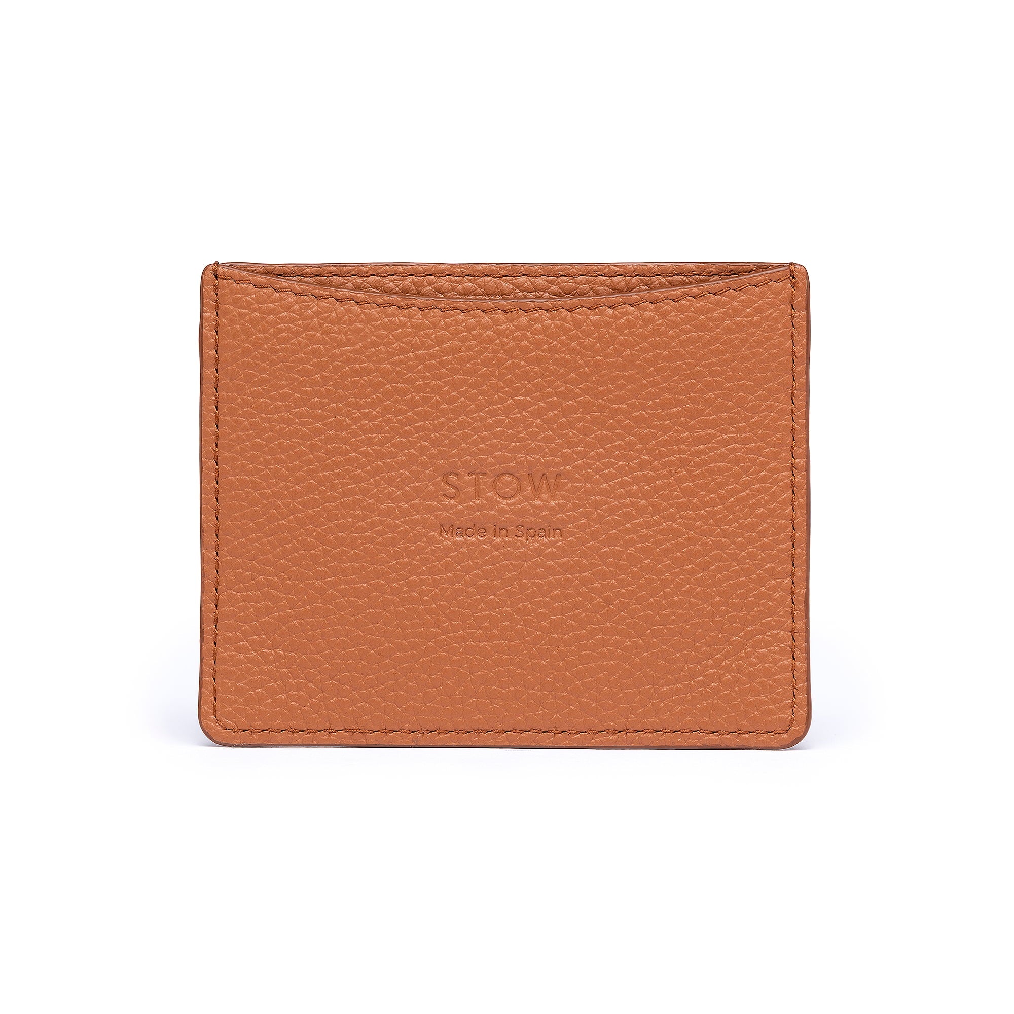 STOW London Leather Cardholder in Earth Tan colour.