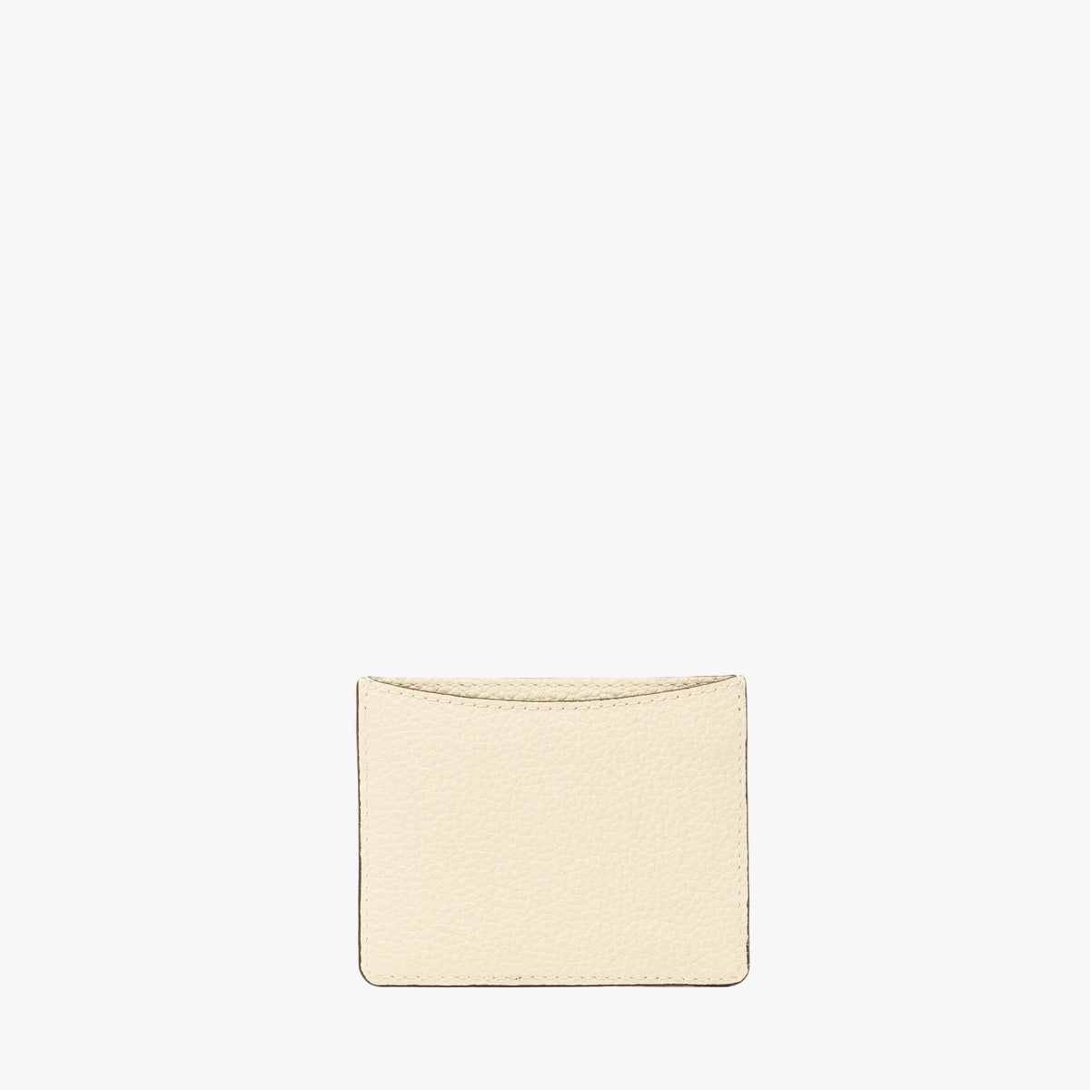 Back of STOW London's Cardholder in Spring Moon pebbled leather on a light grey background featuring the rear slip pocket