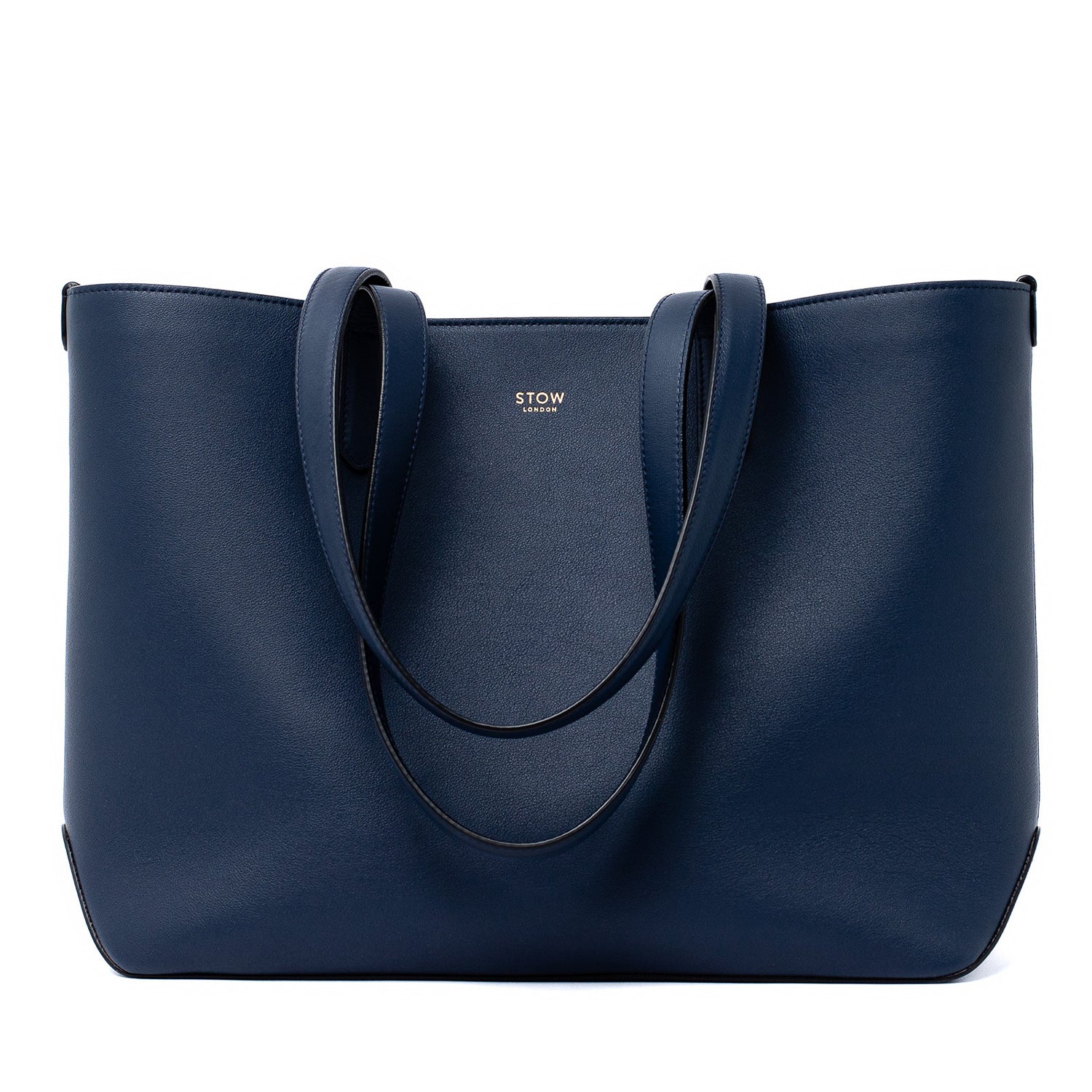 Everyday Tote in Navy Leather from STOW London - Main Image