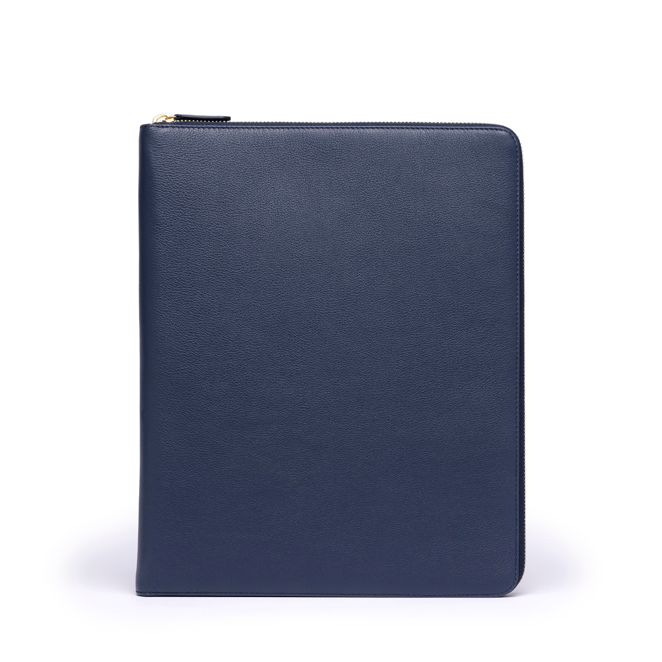 STOW London Executive Folio tech case in Navy leather