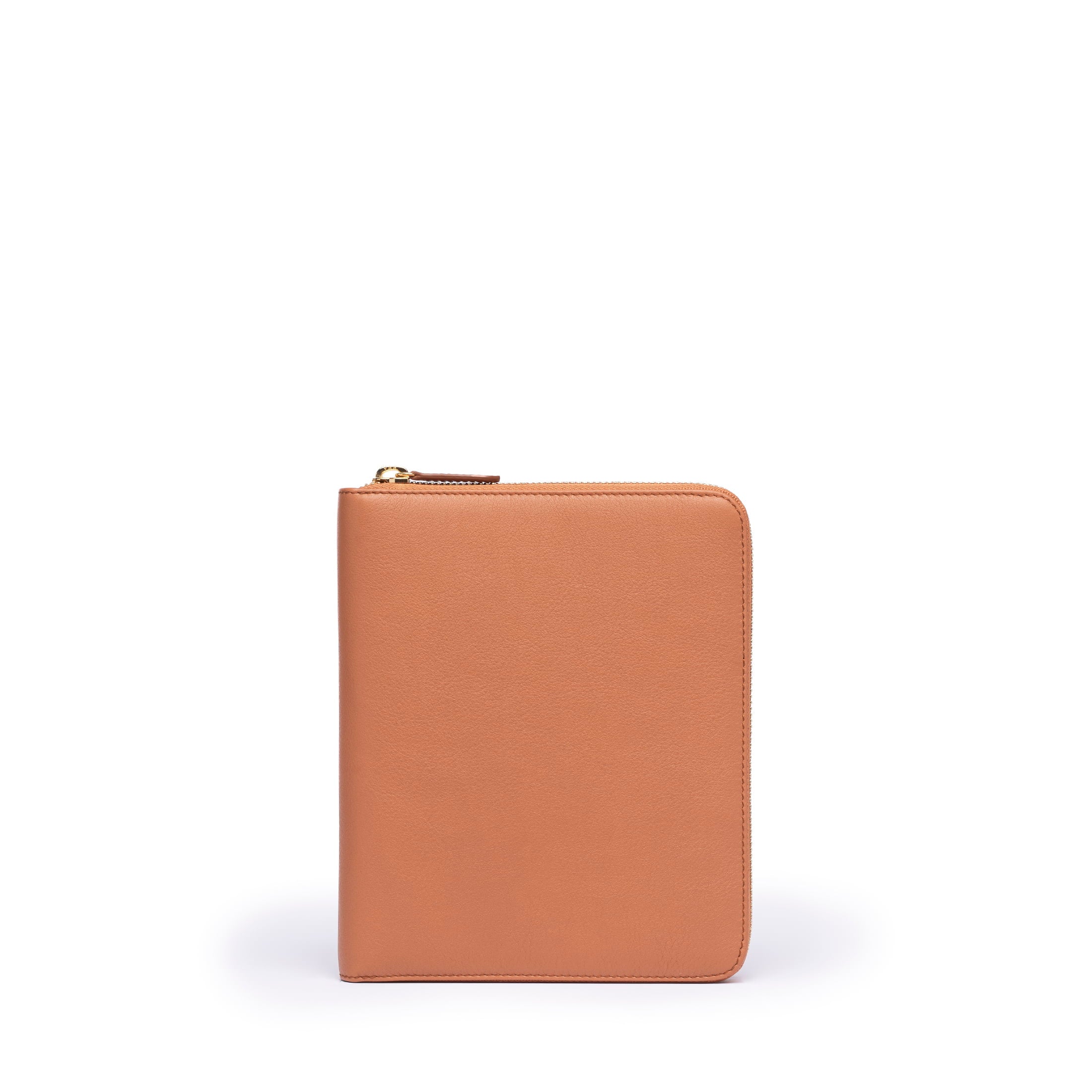 STOW London First Class Folio tech case in Earth Tan leather