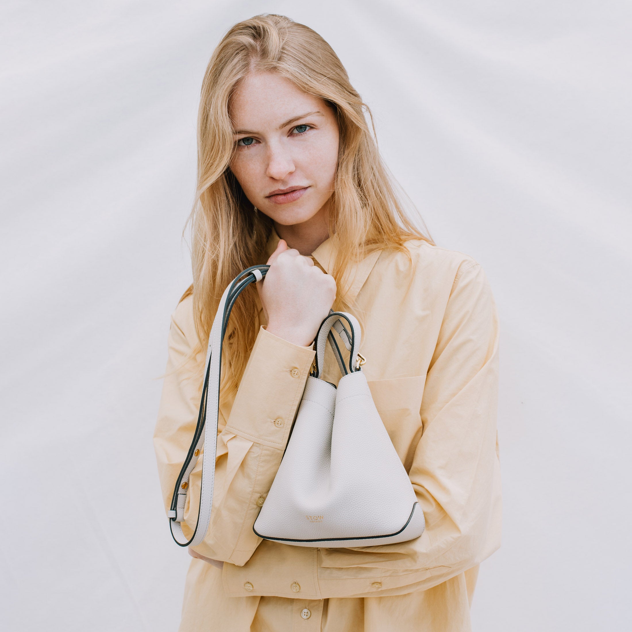 Mini Curve Leather Crossbody Strap