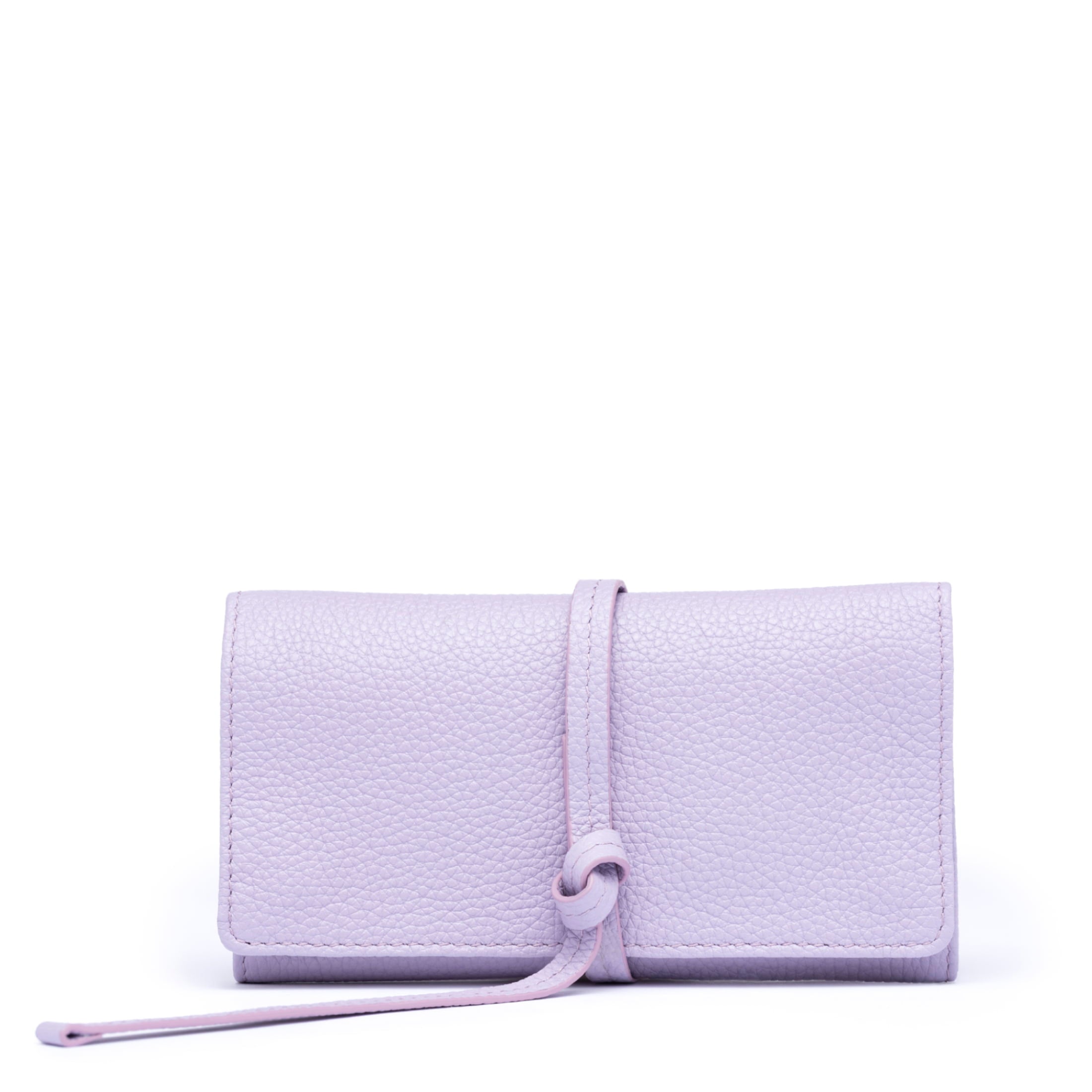STOW London Mini Jewellery Roll in Wild Lavender leather