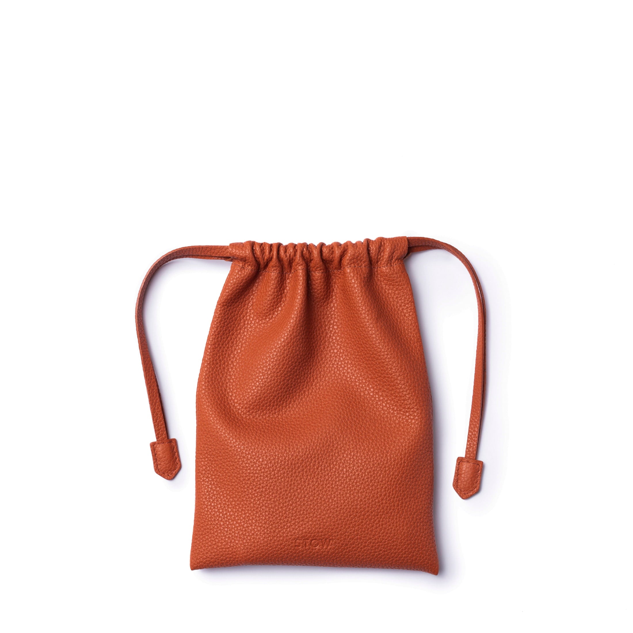 STOW London Multi Pouch in Clay Orange leather