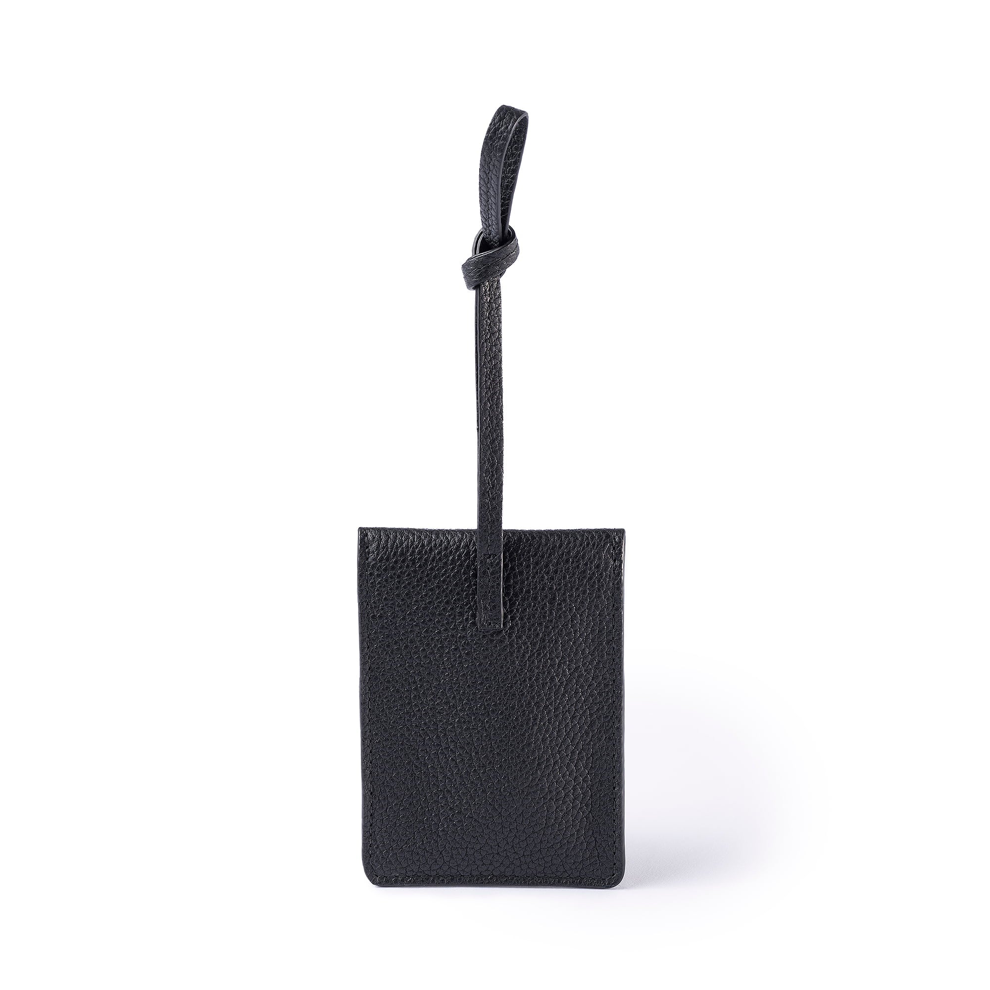 STOW London Leather Multi Tag in Black pebbled leather.