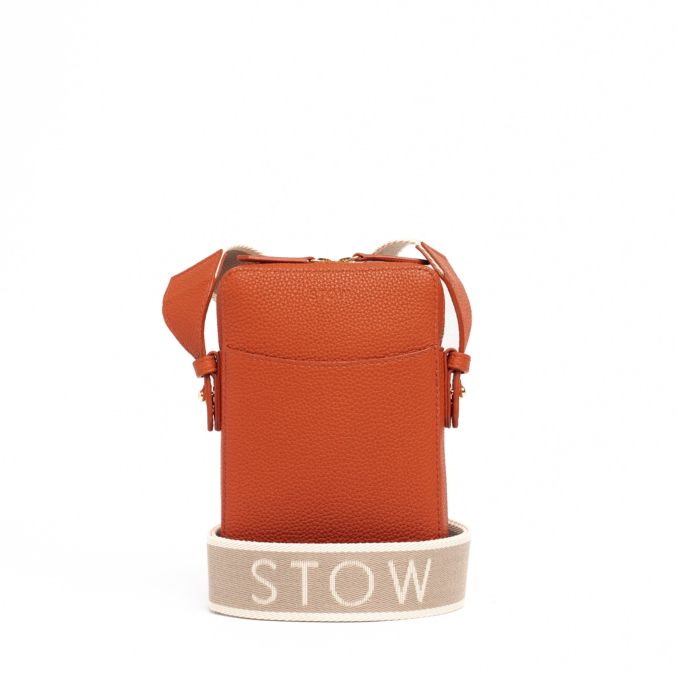 STOW London Nastro Phone Crossbody in Clay Orange