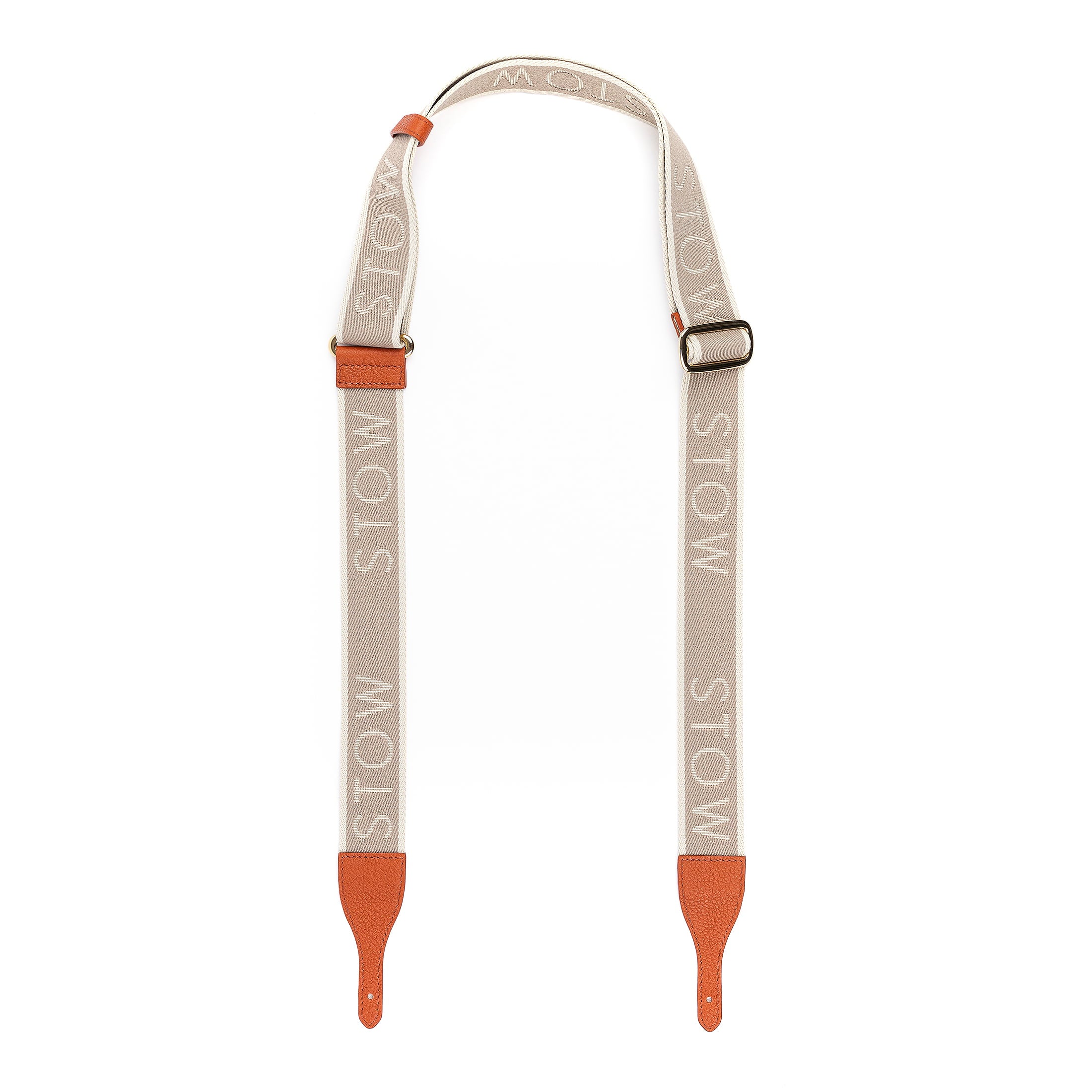 STOW London nastro and leather strap in Clay Orange for Phone Crossbody and Camera Bag