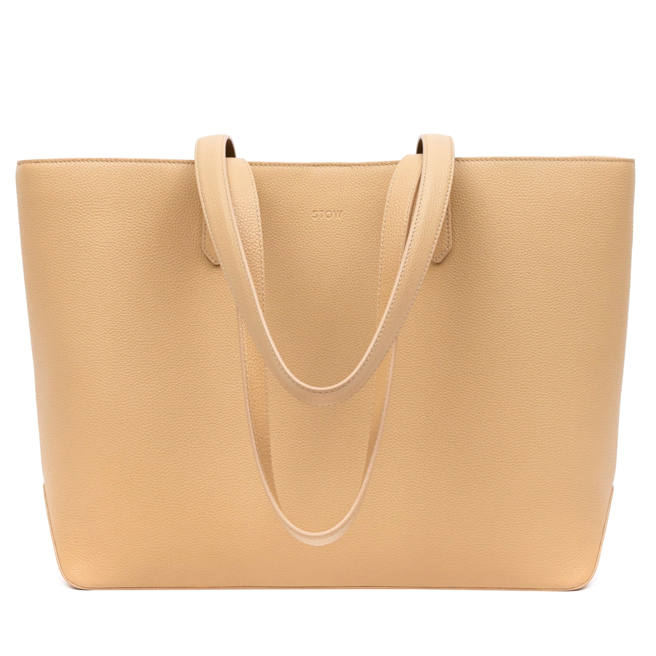 STOW London Almond Leather Everyday Tote Bag, studio image