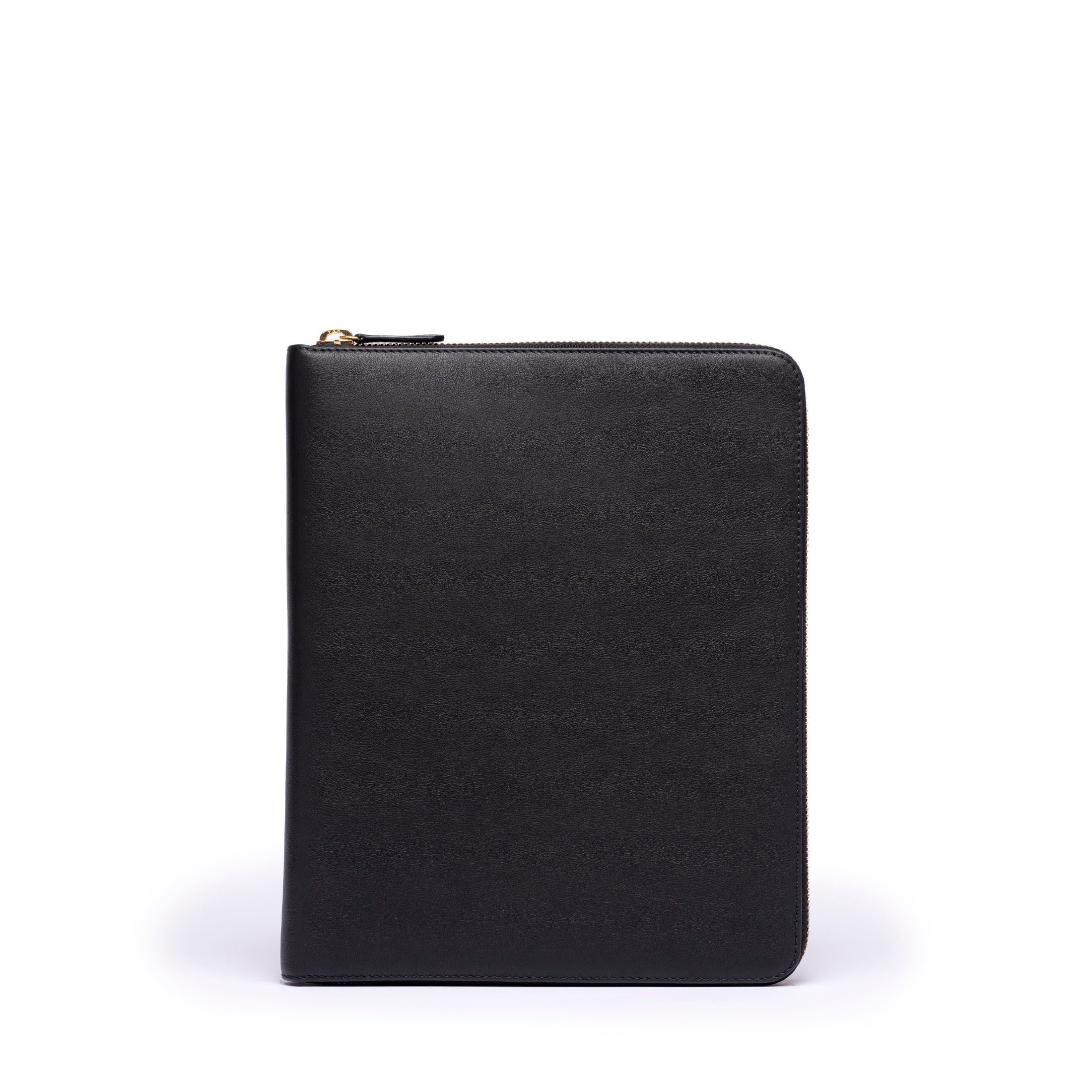 STOW London Black Leather World Class folio tech case
