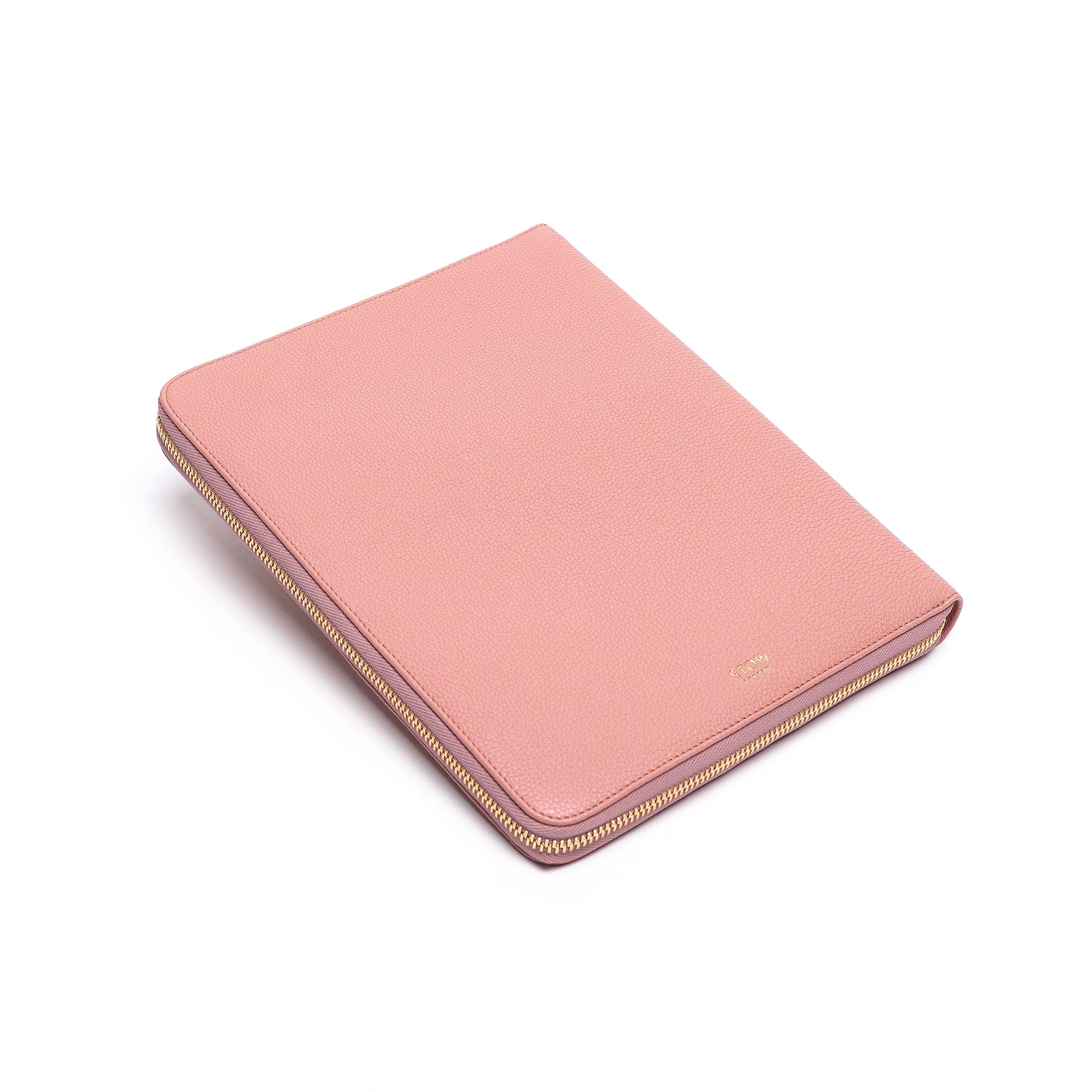 STOW London World Class Folio in Hazy Blush leather