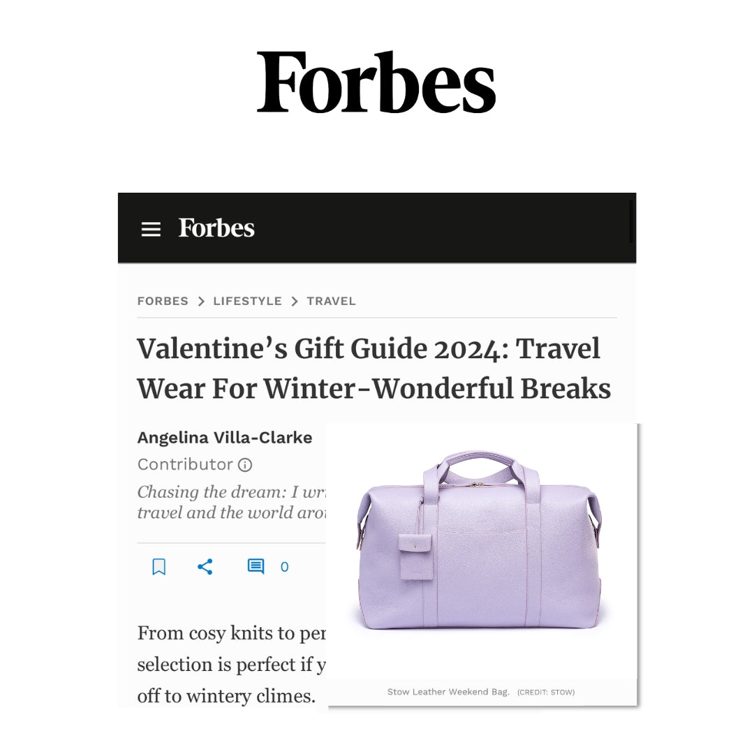 Wild Lavender Leather Weekend Bag featured in Forbes Gift Guide
