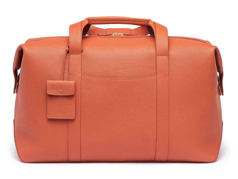 STOW Leather Weekend Bag in Clay Orange