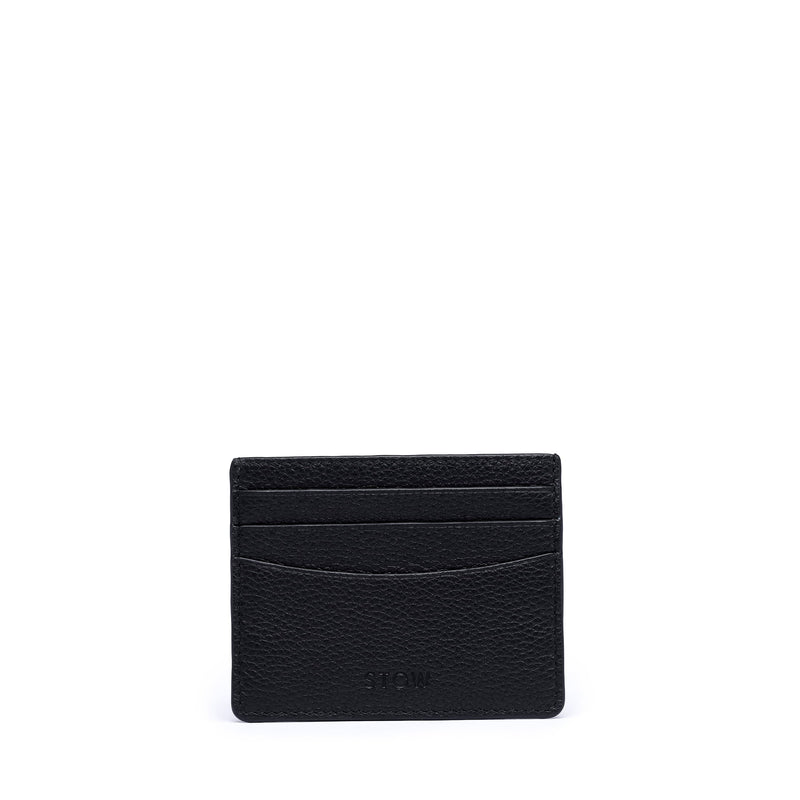 STOW London Cardholder in Black leather, studio image