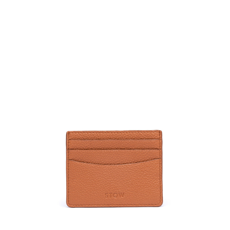 STOW London Leather Cardholder in Earth Tan colour