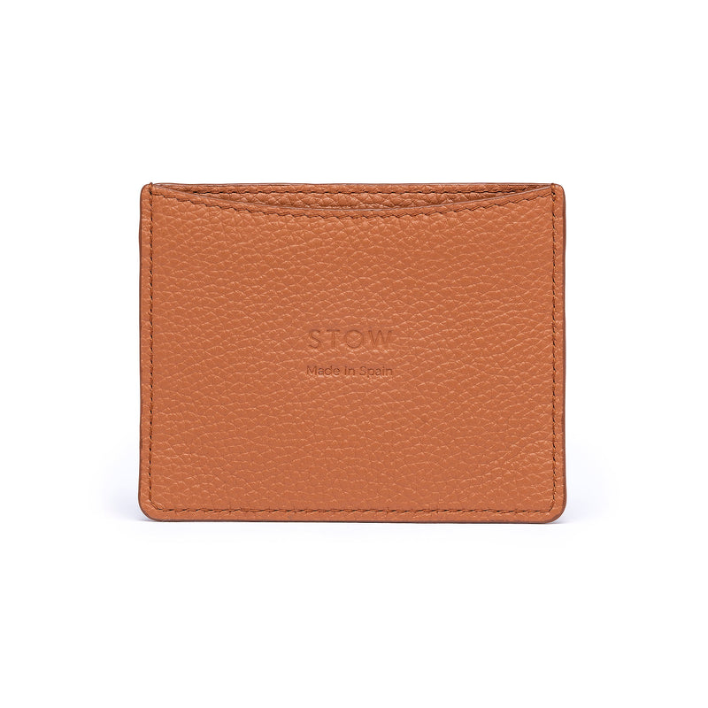 STOW London Leather Cardholder in Earth Tan colour.