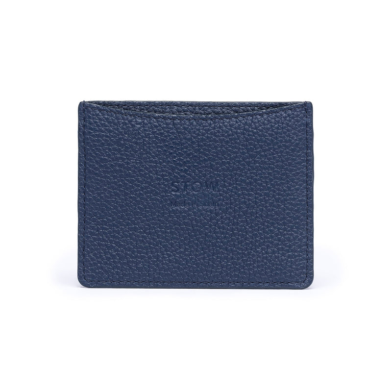 STOW London Leather Cardholder in Navy colour.