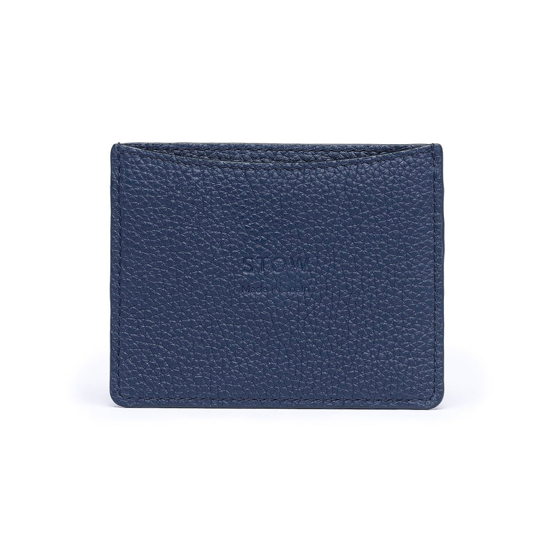 STOW Leather Cardholder in Navy colour.