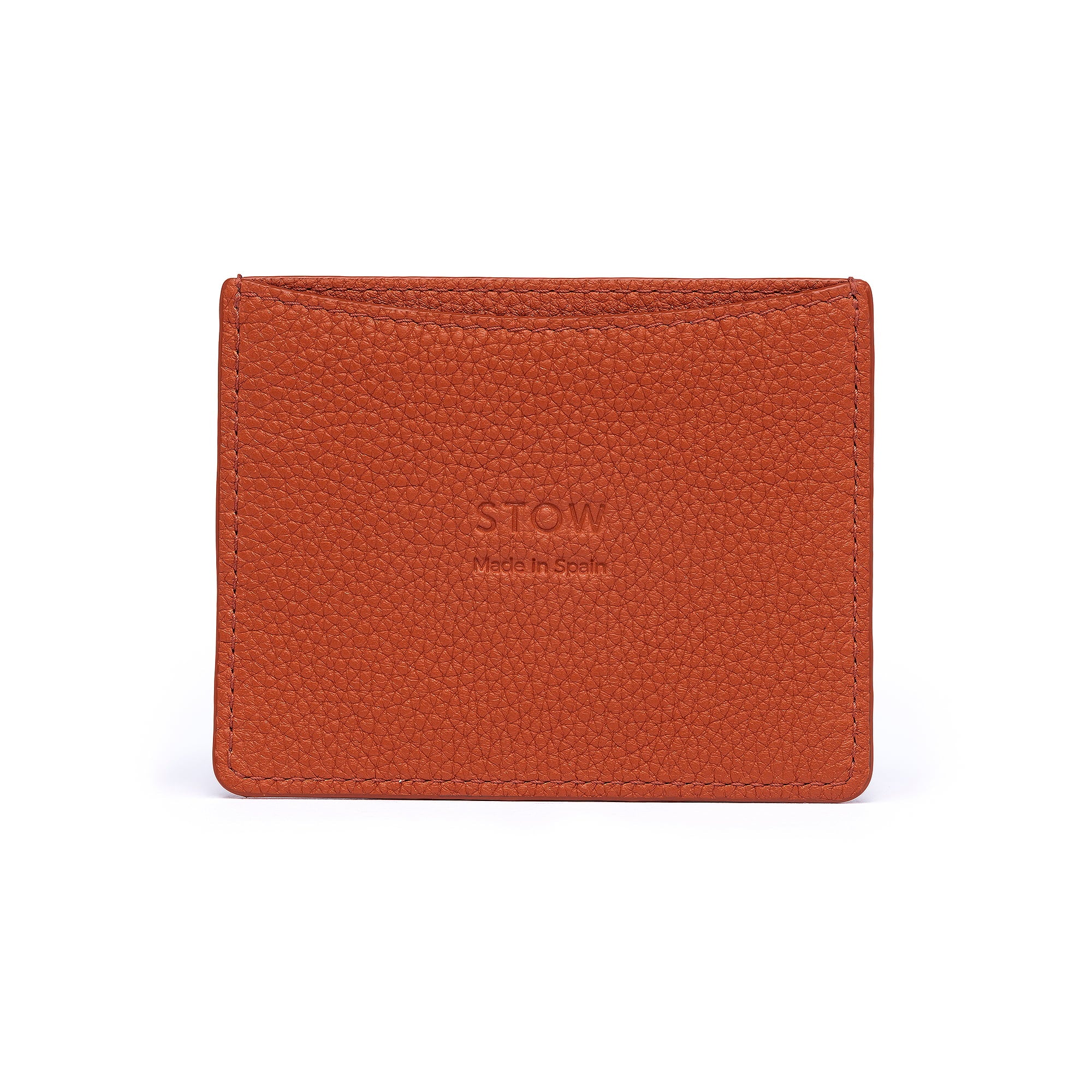 STOW London Leather Cardholder in Clay Orange