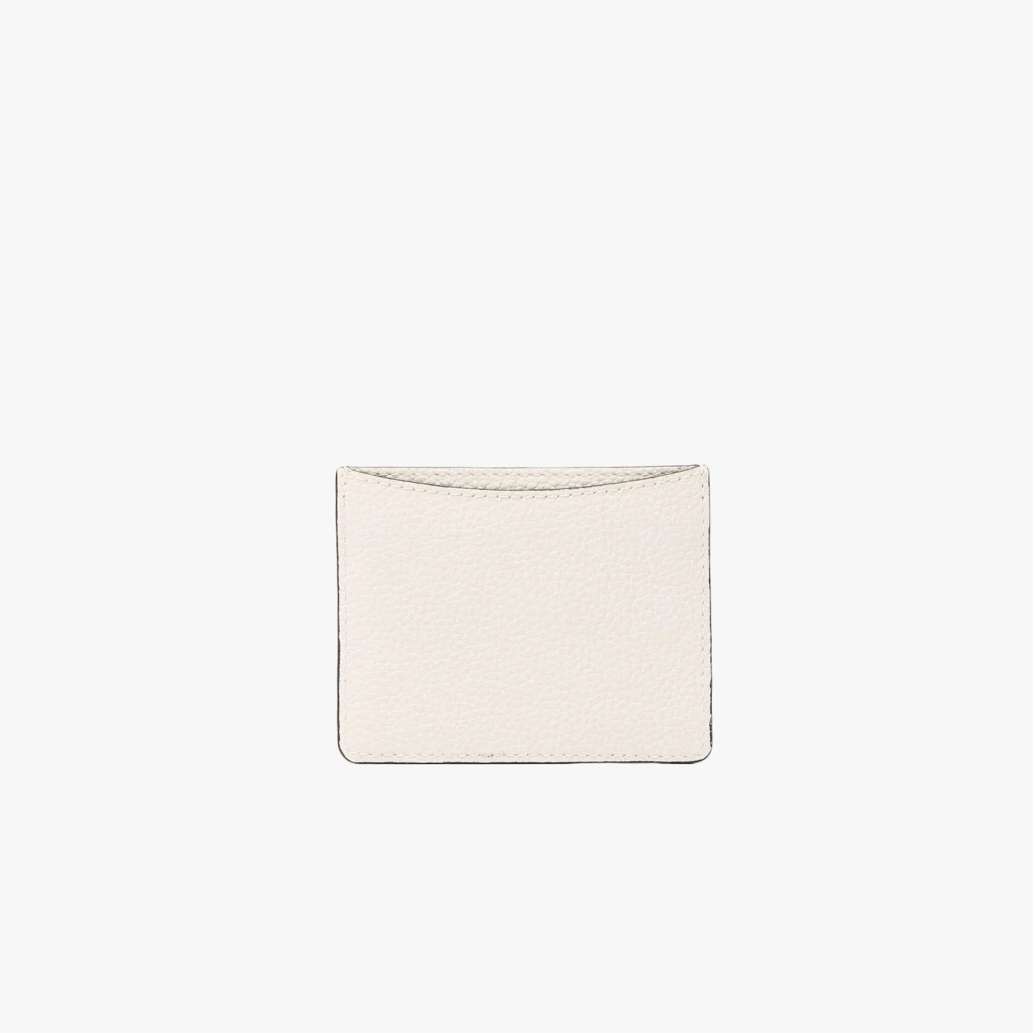 Back of STOW London's Cardholder in Spring Moon pebbled leather on a light grey background featuring the rear slip pocket
