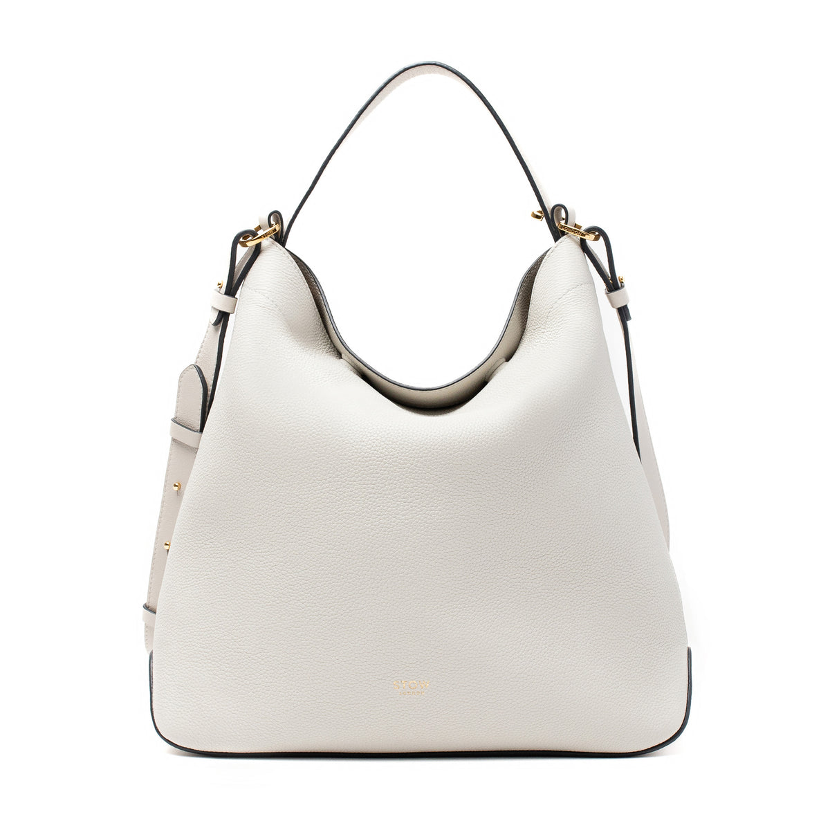 Cloud Grey Leather Curve Bag from STOW London - Main Image