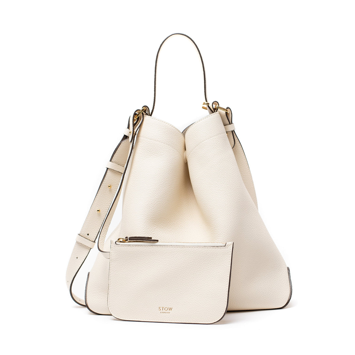 Spring Moon (Cream) Leather Curve Bag