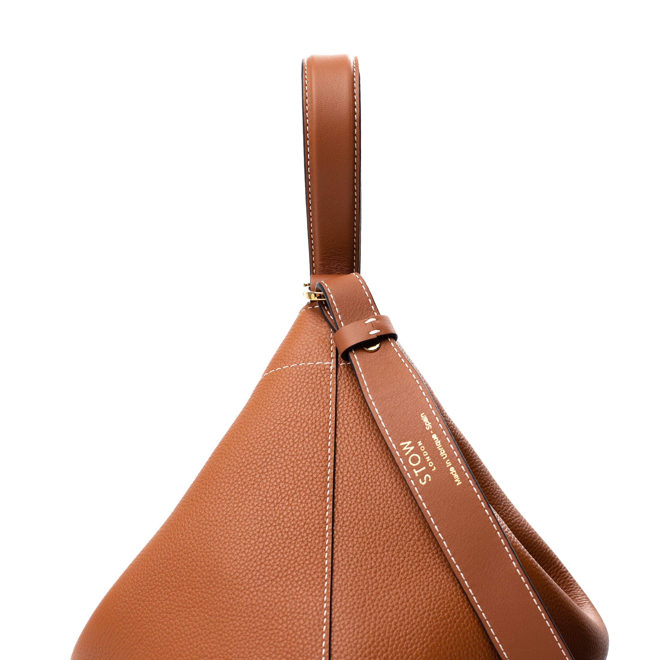 STOW London Curve Bag in Earth Tan leather