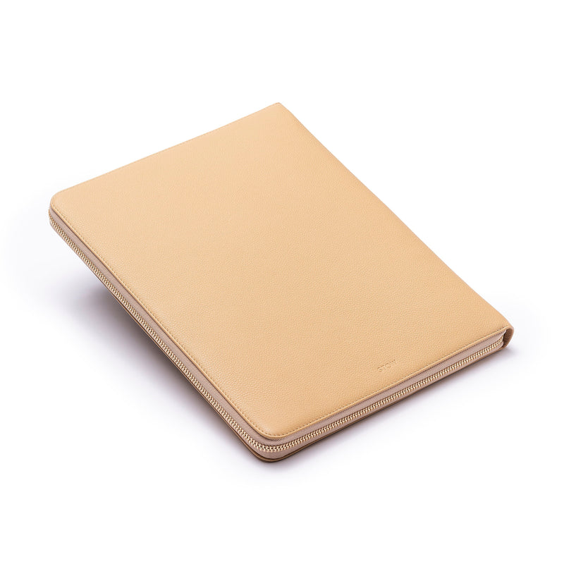 STOW London Executive Folio tech case in Almond leather