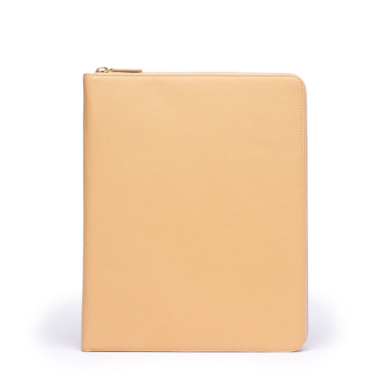 STOW London Executive Folio tech case in Almond leather