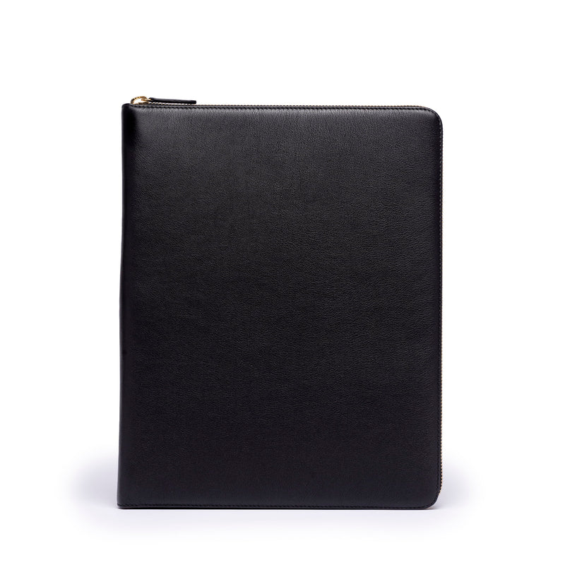 STOW London Executive Folio tech case in Black leather
