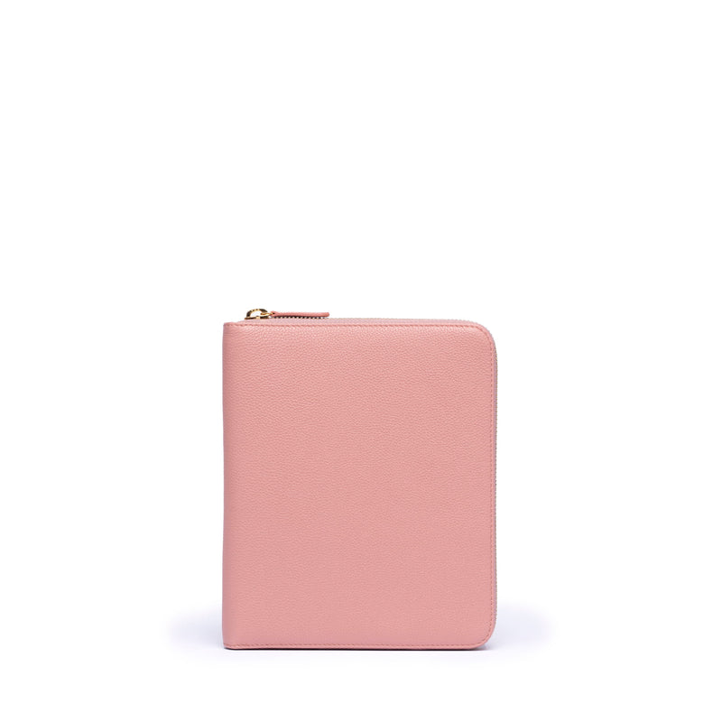 STOW London First Class Folio tech case in Hazy Blush leather 