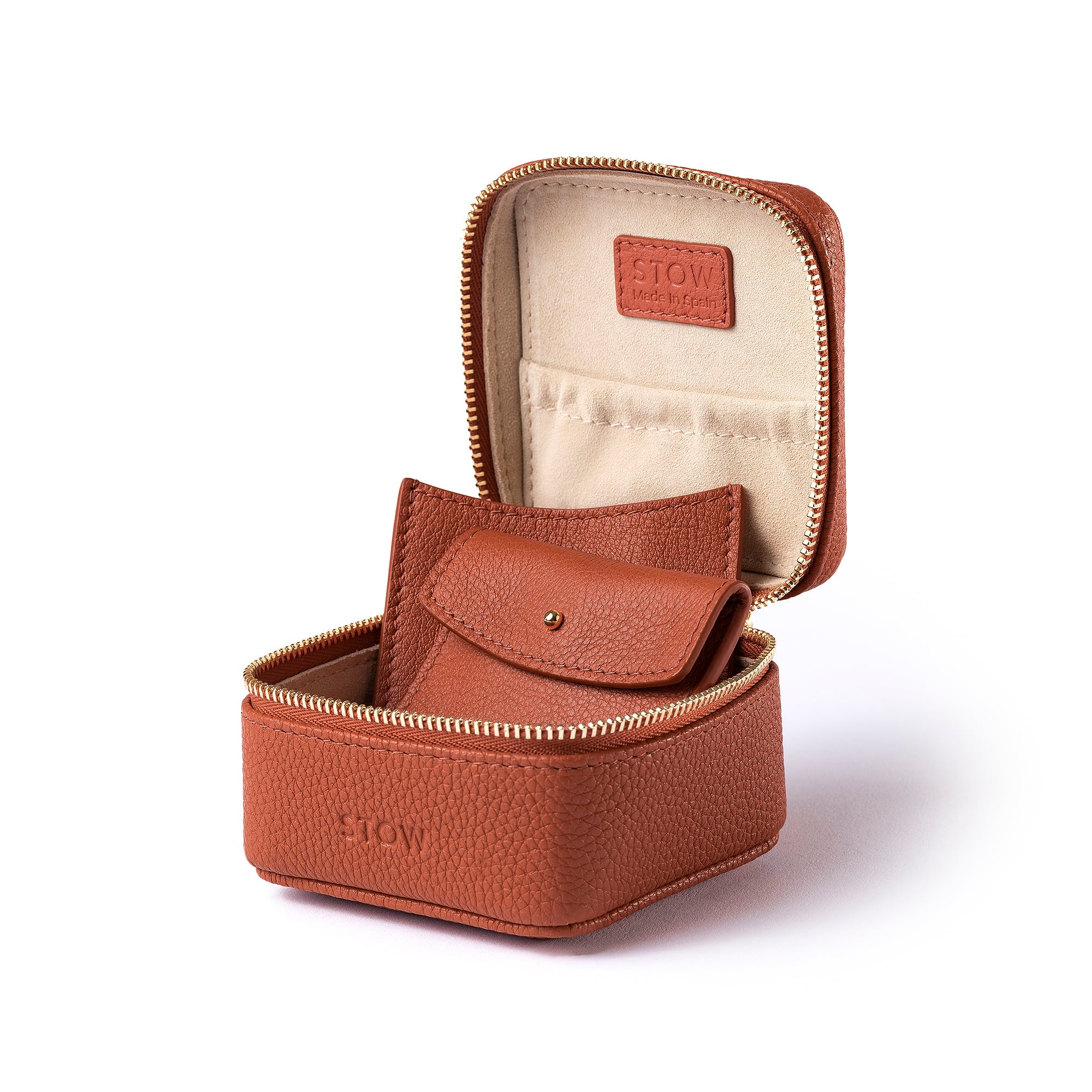 STOW London Hester Essentials Case in Clay Orange leather