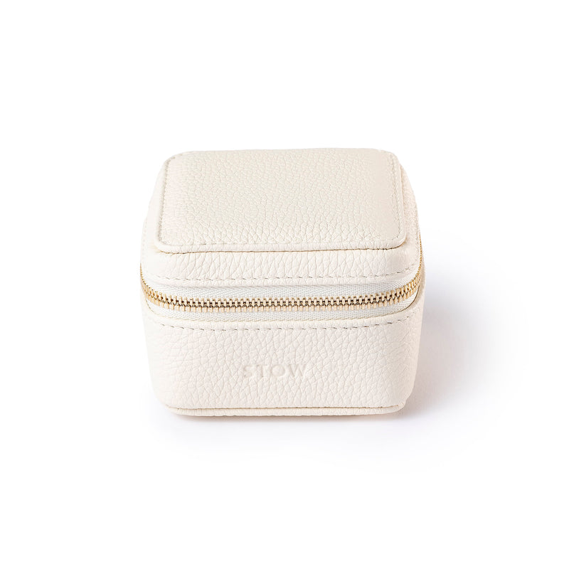 STOW London Hester Essentials Case in Spring Moon leather, two leather sleeves included inside