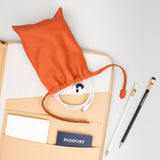 Clay Orange Leather Multi Pouch