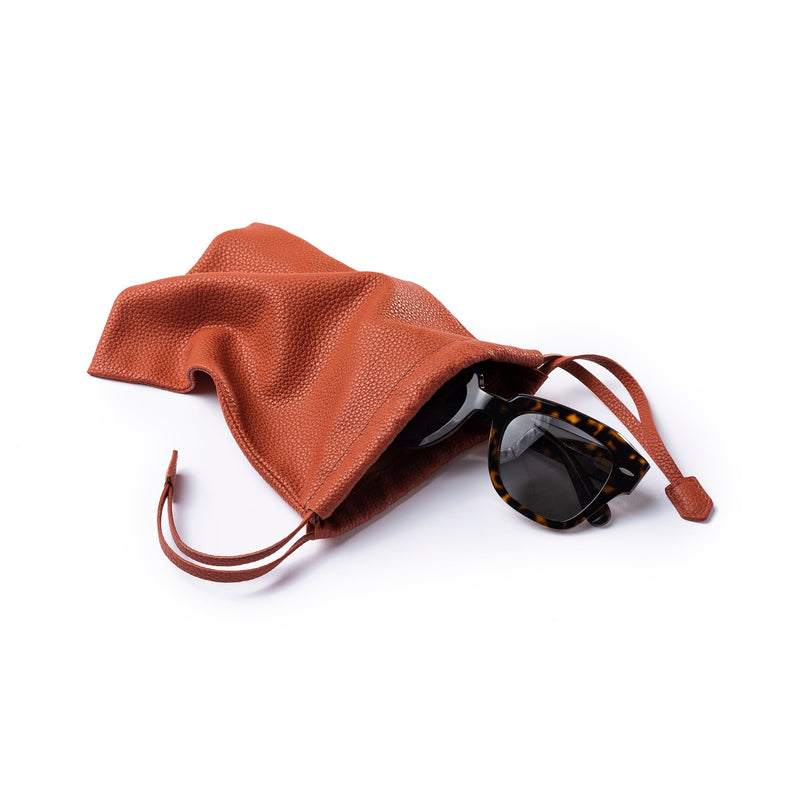 STOW London Multi Pouch in Clay Orange leather