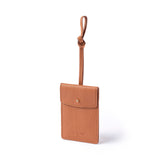 STOW Leather Multi Tag in Earth Tan pebbled leather.