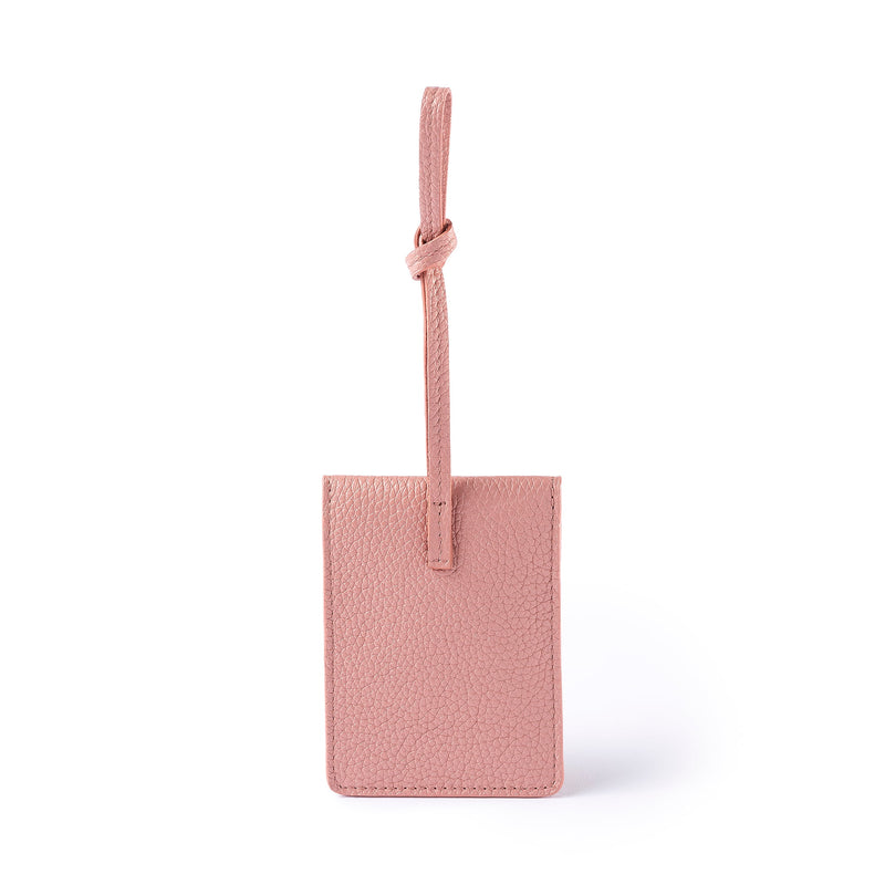 STOW London Leather Multi Tag in Hazy Blush pebbled leather.