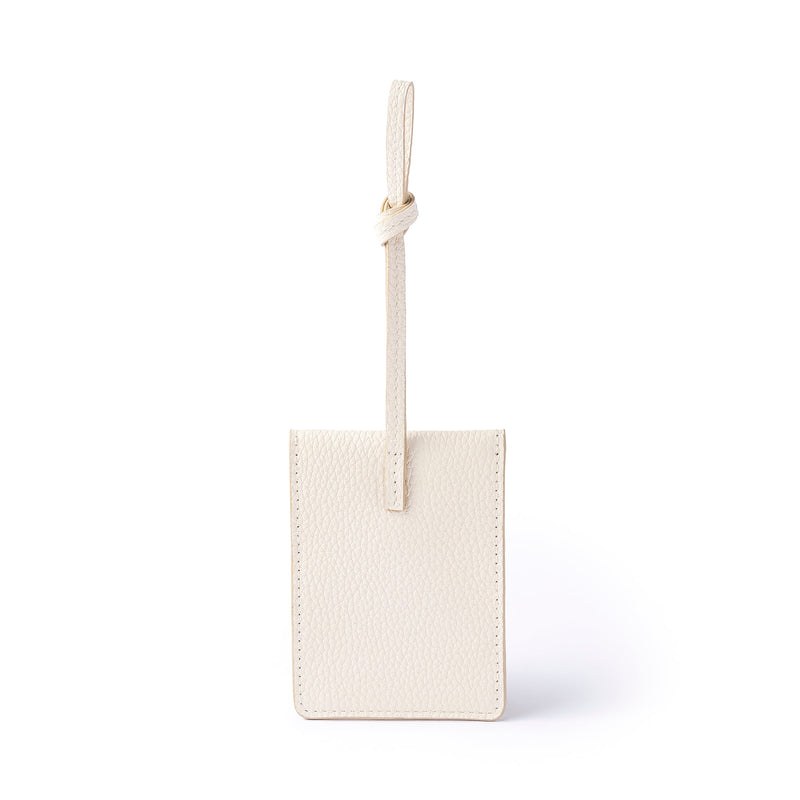 STOW London Leather Multi Tag in Spring Moon pebbled leather