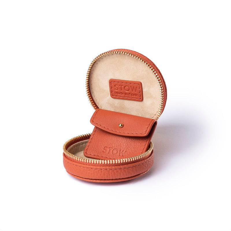 Clay Orange Leather Pocket Case