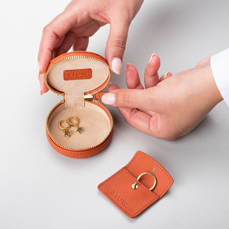 Clay Orange Leather Pocket Case