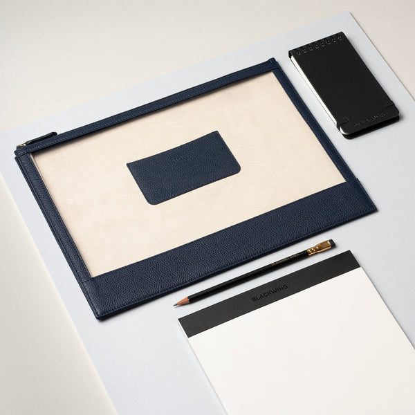 STOW Seeview Folio in Navy leather