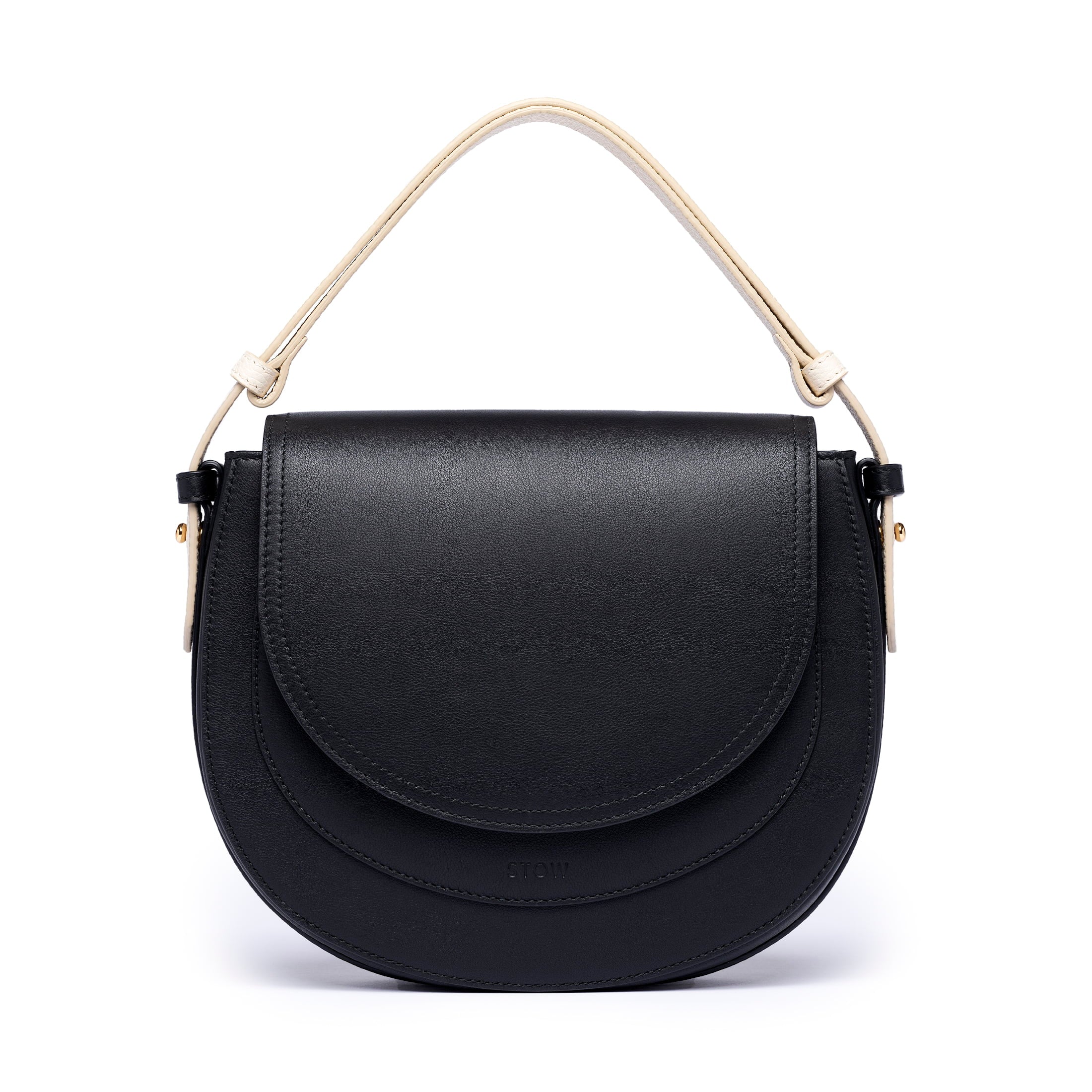 Black leather saddle bag sale