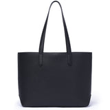 Front of STOW Black Leather Everyday Tote Bag.