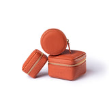 Ringbox aus Leder in Ton-Orange