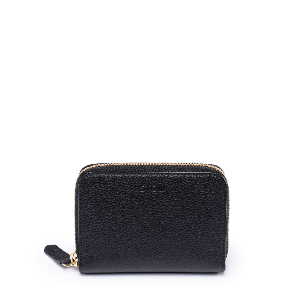 Very Black Leather Zip Wallet