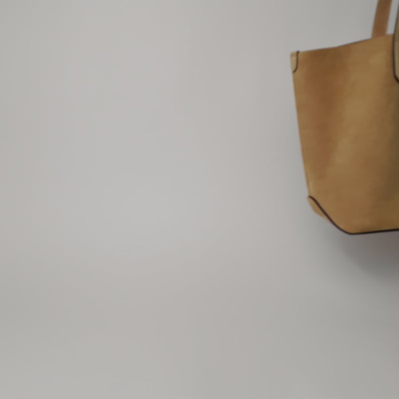 What fits in STOW London's Soft Sand Suede Everyday Tote bag